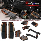 9X Diamond Cut Floorboards Shifter Brake Pedal Kits For Harley 24 25 26 Touring