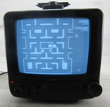 Vintage Gaming Optimus 7" B/W Portable TV with AM/FM Radio Tested