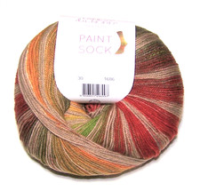 100gm ball of Laines du Nord PAINT SOCK fingering weight yarn 30