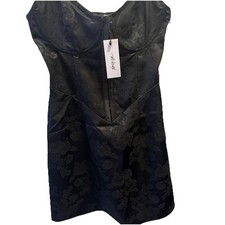 Nastygal Lace And Corset Floral Style Little Black Dress Us Size 4. Never Worn