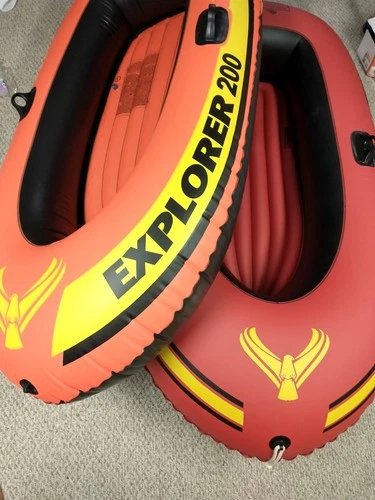 LOT of 2 Inflatable Boats Intex Explorer 200 1996 2017 Patched Tested READ