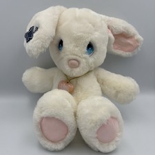 Precious Moments Vintage 1985 Applause Bunny Rabbit Peluche Bola de Nieve con Medallón