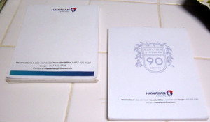 HAWAII 2 ASSORTED DESIGN HAWAIIAN AIRLINES 4" x 6" MEMO - NOTE PADS