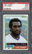 1981 Topps Joe Cribbs Rookie RC #360 PSA 9 Mint OC Buffalo Bills
