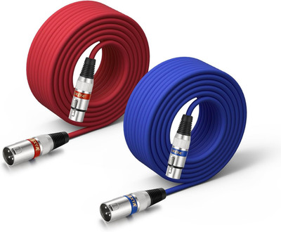 XLR Cables 50 Ft 2 Pack - Balanced DMX Mic Cables Male to Female, Suitable for M