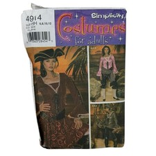 Woman Pirate Costume Sewing Pattern Size 6-12 Simplicity 4914 Cosplay Halloween