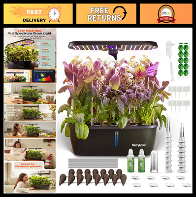 Smart Hydroponic Growing System Kit - Indoor Garden with 24W Full Spectrum LED L
