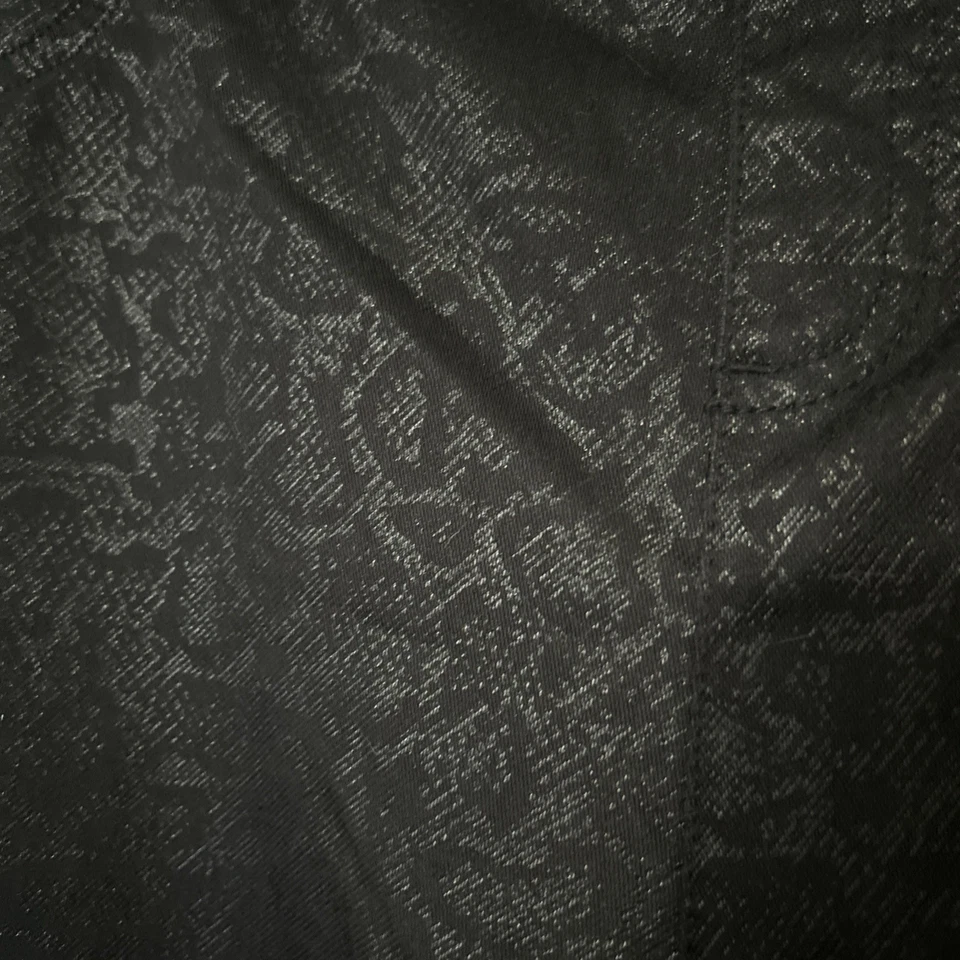 Faded Glory Black Shiny Women’s 1x Cotton Blend Pull On Pants - Image 3 of 4