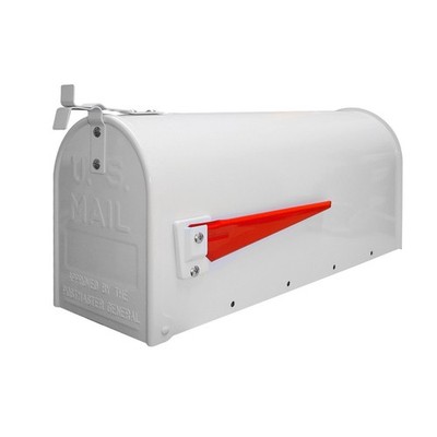 Stahl US Briefkasten Postkasten American Mailbox mech. Postmelder Retro weiß
