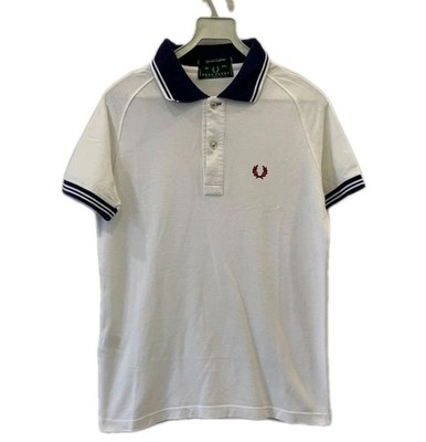 Fred Perry Special Edition Polo Shirt Made in Italy White Navy Laurel Wreath#230