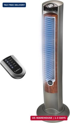 Lasko Oscillating Tower Fan with Remote, Quiet Floor Fans for Bedroom, 42'', Wood
