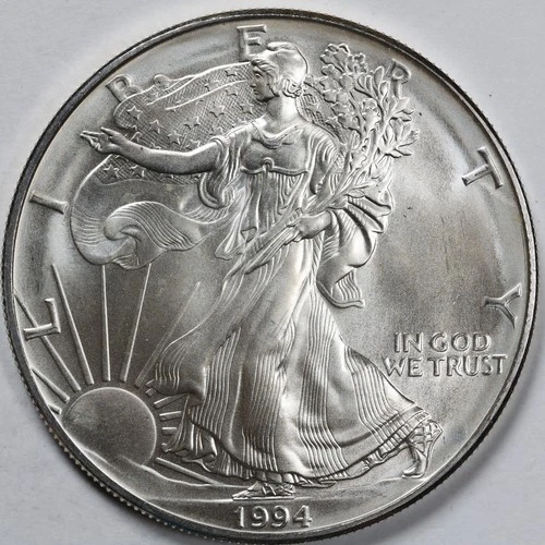 1994 American Silver Eagle (BU) - AUTHENTIC - In a Capsule to Protect It!