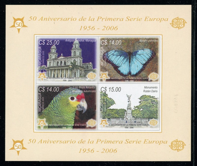 NICARAGUA MNH S/S Minisheet Selections: Scott #2470 EUROPA CEPT Control # CV$14+