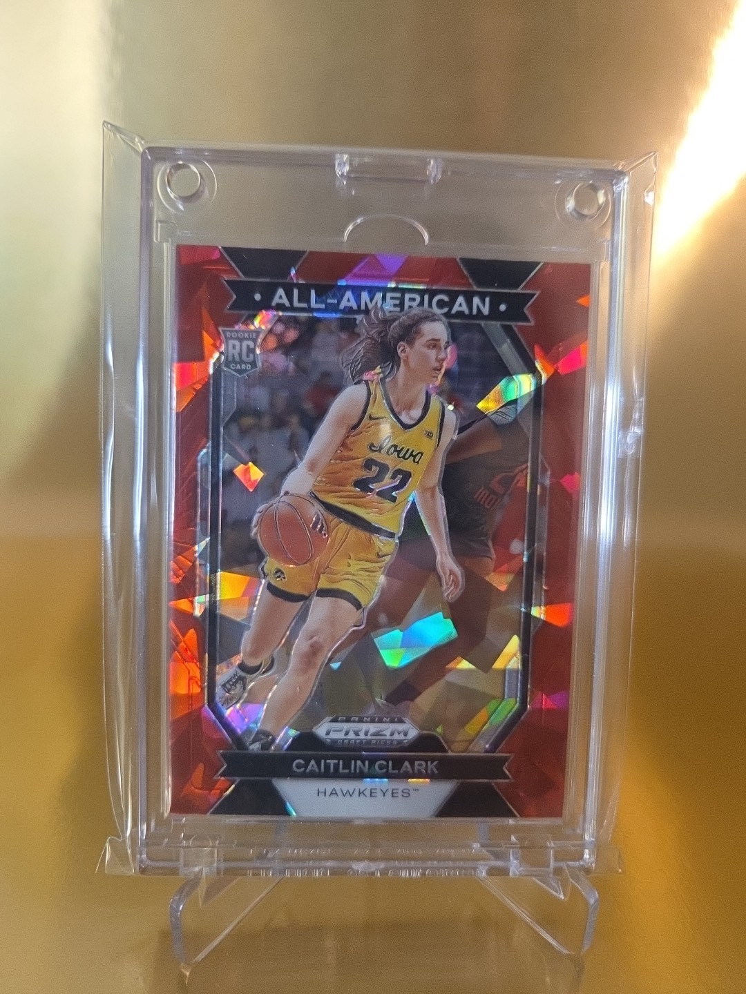 Caitlin Clark 2024 Panini Prizm Draft Red Ruby Wave All-American RC  Fever