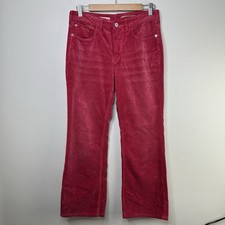 PILCRO Anthropologie The Yaya Mid-Rise Corduroy Crop Women Size 28 Red Flare