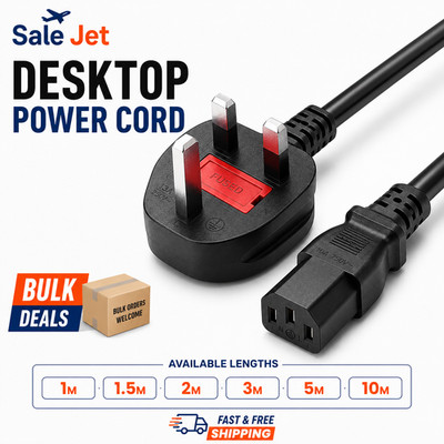 Netzkabel UK Stecker auf Kaltgerätekabel (PC Netz Wasserkocher Kabel) C13 1m/2m/3m/5m/10m Posten