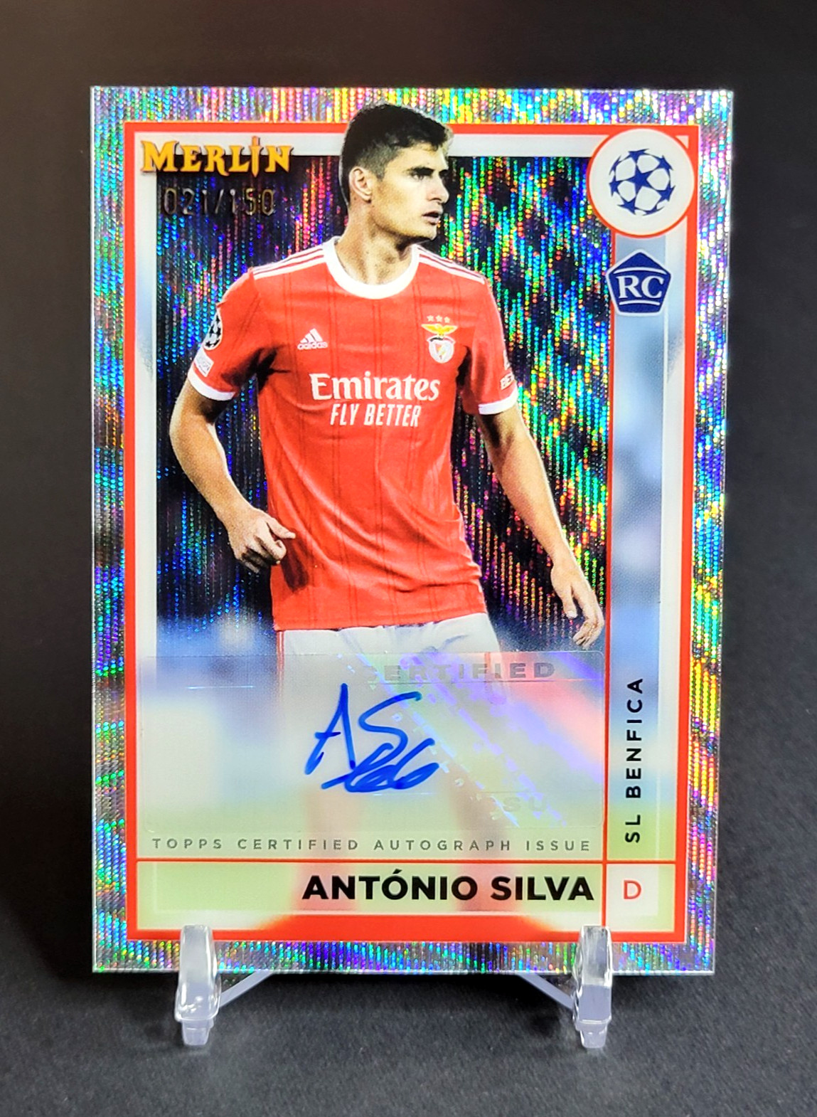 Antonio Silva - 2022-23 Merlin UEFA Club Competitions Wave Refractor Rookie Auto