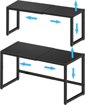Expandable Metal Cabinet Shelves - 2 Pack Heavy Duty Organizers for Kitchen