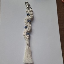 Handmade Macrame Keychain, beige