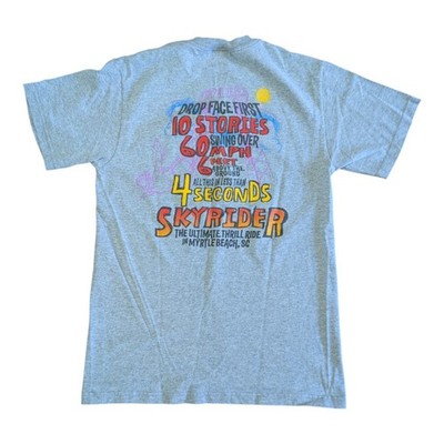 Myrtle Beach South Carolina Skyrider Rollercoaster Two Sided Graphic Shirt Sz S