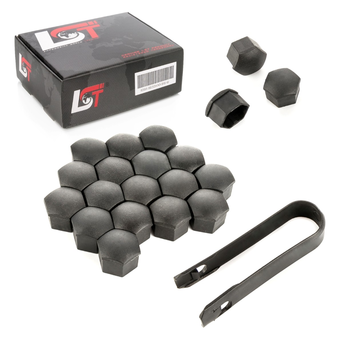 20x Wheel Bolt Caps Cover Caps Wheel Nuts Set 17 mm Black Rough for DACIA