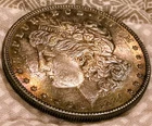 Beautiful!! Naturally Toned 1884p Morgan Silver Dollar AU/UNC Nice Colorful Coin