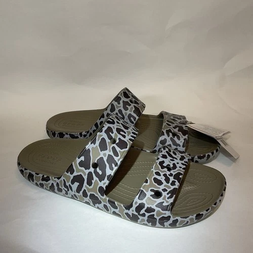 NWOB Crocs Classic Camo Animal Print Duel Strap Slide Sandal Unisex M10/W2 China Crocs Camouflage Slide Sandals for Men for sale | eBay main image 2