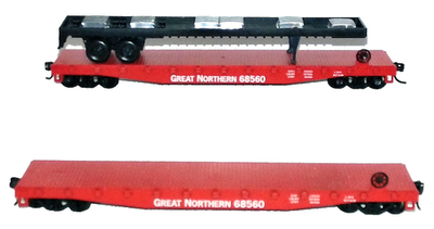 #ad Aethearn HO Scale Great Northern 2 Flat Cars amp; Semi Trailer $29.95