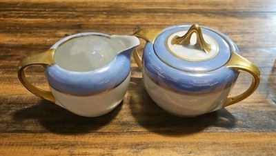 Reinhold Schlegelmilch (RS Tillowitz) Porcelain Creamer & Sugar Bowl Set Pearl