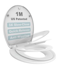 1M Family Toilet Seat Round w/ Built-In Toddler Seat Soft Close Quick Release