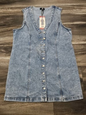 Frye Ladies Denim Mini Dress Size XLarge Light Wash Sleeveless NEW