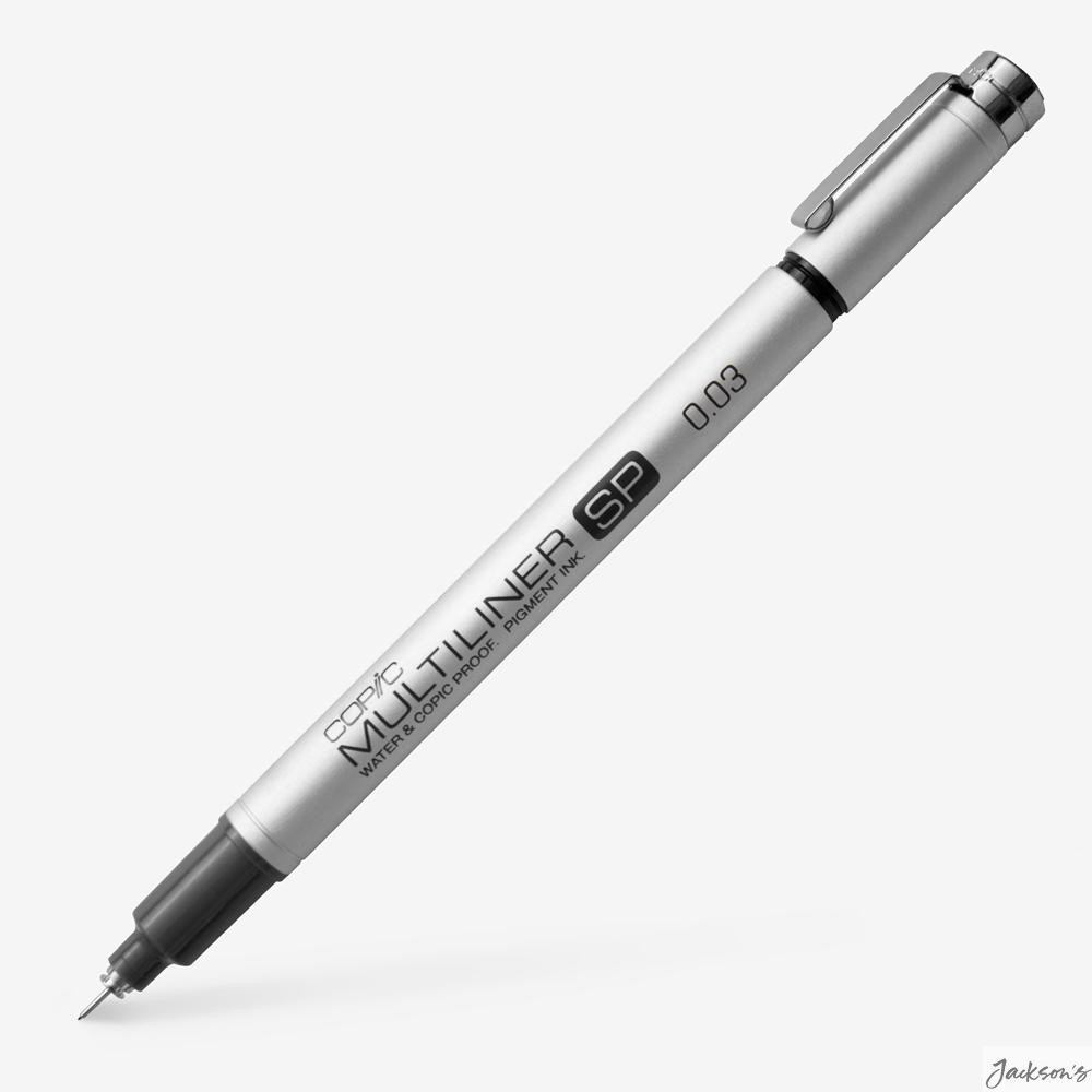 Copic Multiliner SP Fineliner Pen Brushed Aluminium 0.03mm Black Ink Drawing
