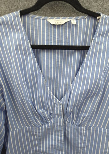 & Other Stories Top Womens 8 Button Up Cropped Long Sleeve Blue Striped - Bild 7 von 16