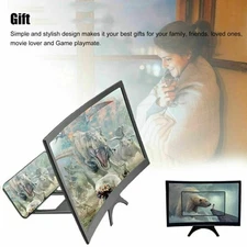 12 Inch Curved 3D HD Screen Mobile Phone Amplifier  Phone Mount Magnifier 2025