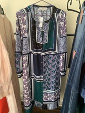 New Ann Taylor LOFT Dress W/ Green And Navy Colors MED NWT Straight Silhouette