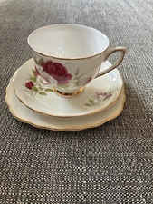 Vintage Colclough Floral Tea Set Trio