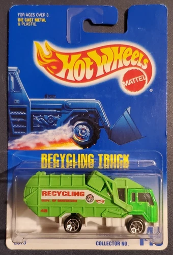 Vintage 1991 Hot Wheels Recycling Truck #143 Blue Card