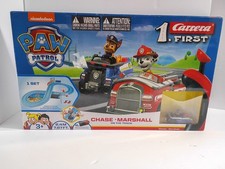 Carrera FIRST PAW PATROL On the Track HO Slot Race Car Set New Missing Marshall