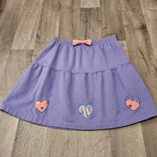 Vtg Rainbow Tag 1994 Gymboree Parisian Petals Girls XXL 6-7 Skirt Purple Hearts