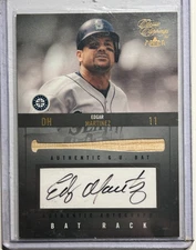 Edgar Martinez AUTO~BAT #/75 Fleer Bat Rack 2004 Classic Clippings Autograph SP