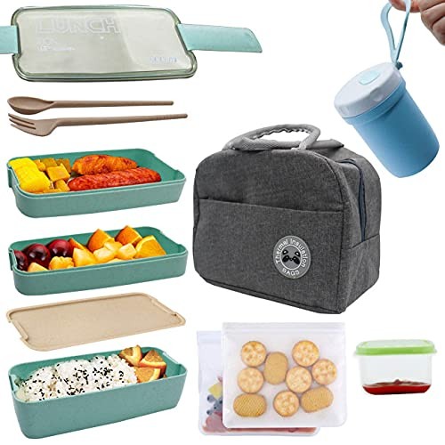 Japanese Bento Box Kit - 3-Layer Leakproof Lunch Container with Compartments