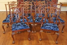 Set of 10 Ethan Allen Mahogany Chippendale St...