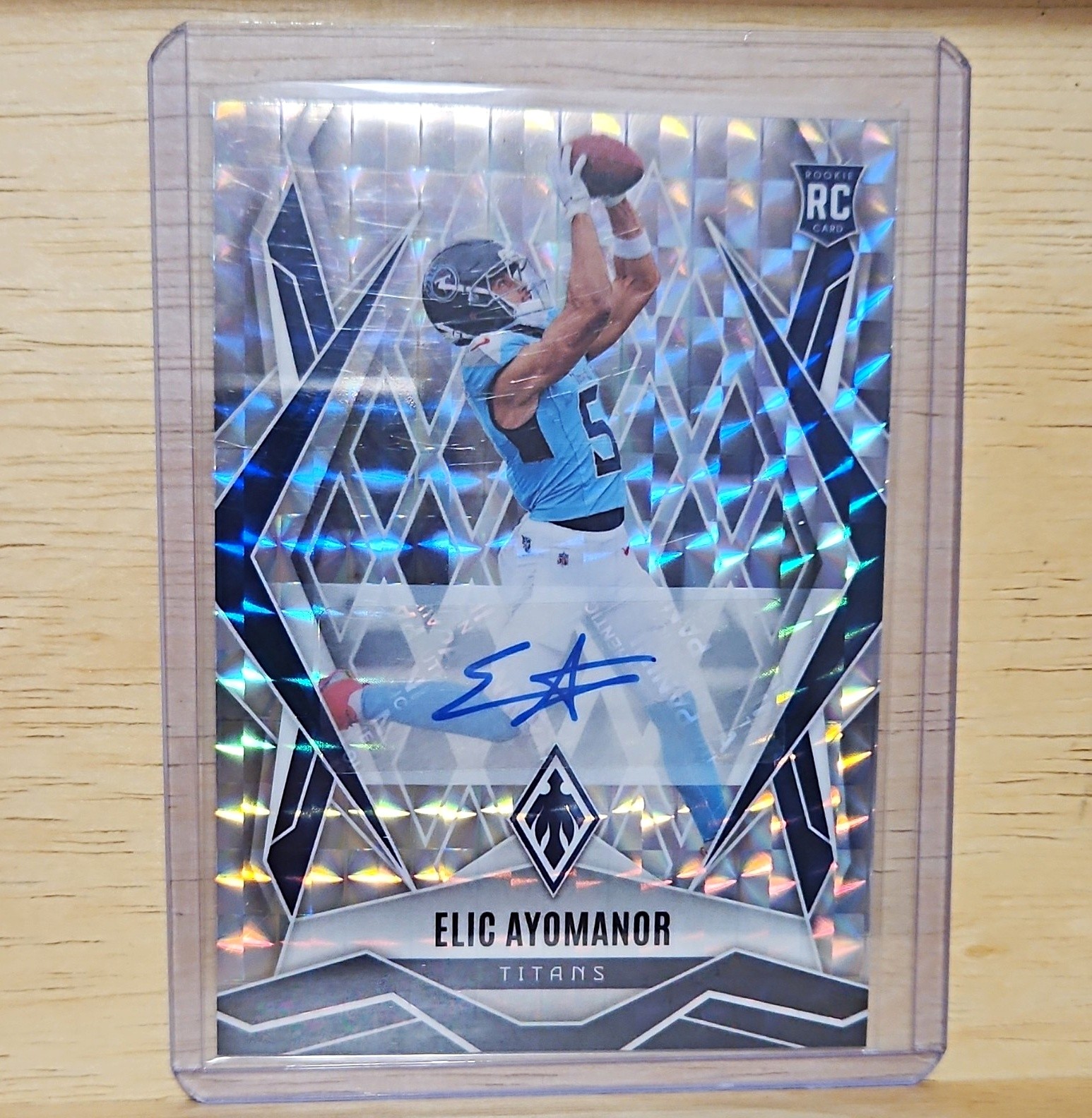 Panini 2025 Phoenix Elic Ayomanor RC Autograph Silver Shock /199 #167 Titans