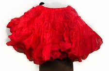 1950's Ruffled Red Very Full Petticoat Crinoline Square Dancing Clogging