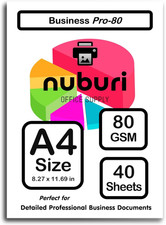 Nuburi - A4 Size Printer Paper - Great for Professional Documents - 80 Gsm / 21L