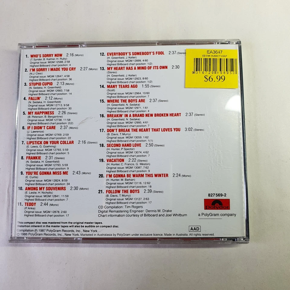 The Very Best of Connie Francis (21 tracks) (Polydor) - Image 4 of 4