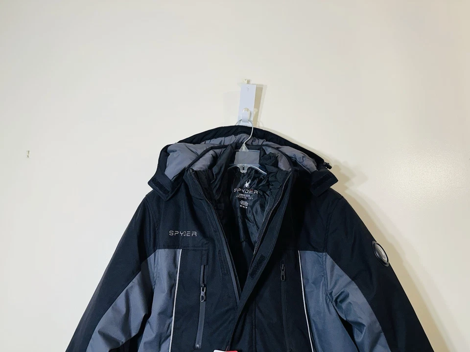 Spyder 3-in-1 hooded insulated men’s snow jacket black grey NWT size M $299.00 - Image 2 of 4