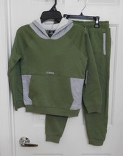 2pc Volcom Olive Green Gray Hooded Sweatshirt Joggers Set sz 4t 6 or 7