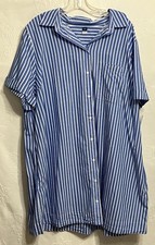 NWT Old Navy 2X Blue/White Striped Nautical Shirt Dress