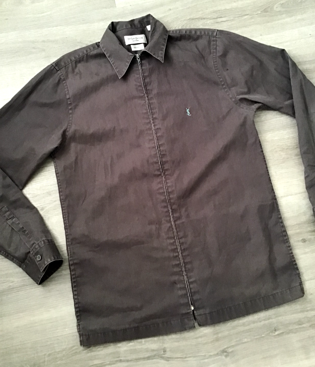 Borsa vintage Yves Saint Laurent con cerniera taglia small grigio